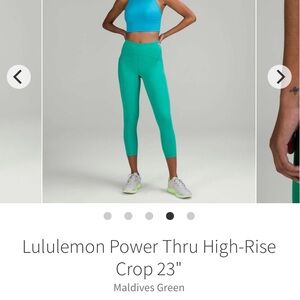 lululemon athletica Power Thru High-Rise Crop 23" - Maldives Green 2